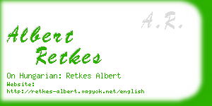 albert retkes business card